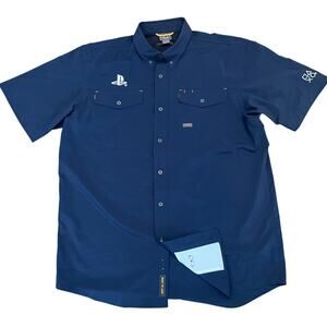 Ariat Rebar M4 PlayStation Employee Promo Work Shirt Large Navy Gamer PS5 Rare